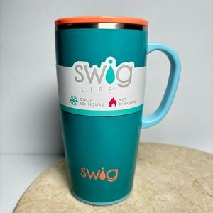 BNWT Swig Peak Season 22oz Reusable Tumbler Turquoise Peach Swiglife